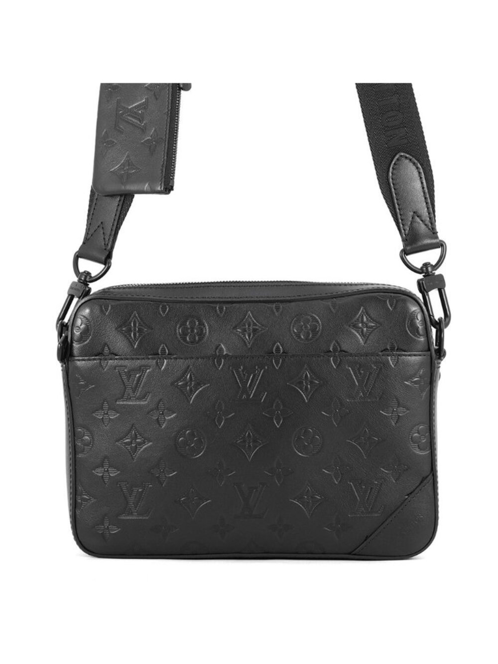 Louis Vuitton Shoulder Bag Monogram Shadow Duo Messenger Black